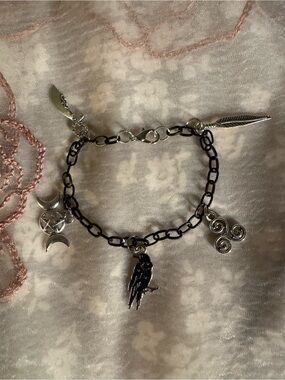 The Morrigan Dark Goddess Charm Bracelet Coffin Portable Altar